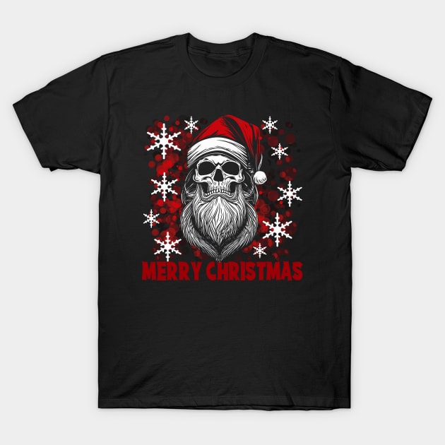 Santa Skull Collection 4 Red T-Shirt by DNT Designs